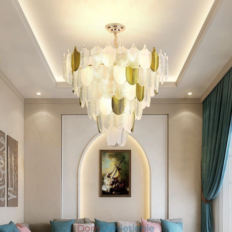 Kryształowa Elegancka Liść Wisząca Lampa Sufitowa Wisząca Lampa