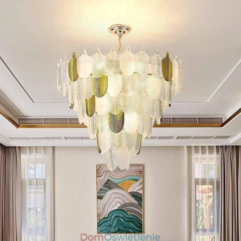 Kryształowa Elegancka Liść Wisząca Lampa Sufitowa Wisząca Lampa