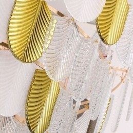 Kryształowa Elegancka Liść Wisząca Lampa Sufitowa Wisząca Lampa