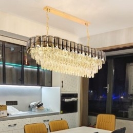 K9 Kryształowa lampa wisząca Luksusowa owalna lampa wisząca