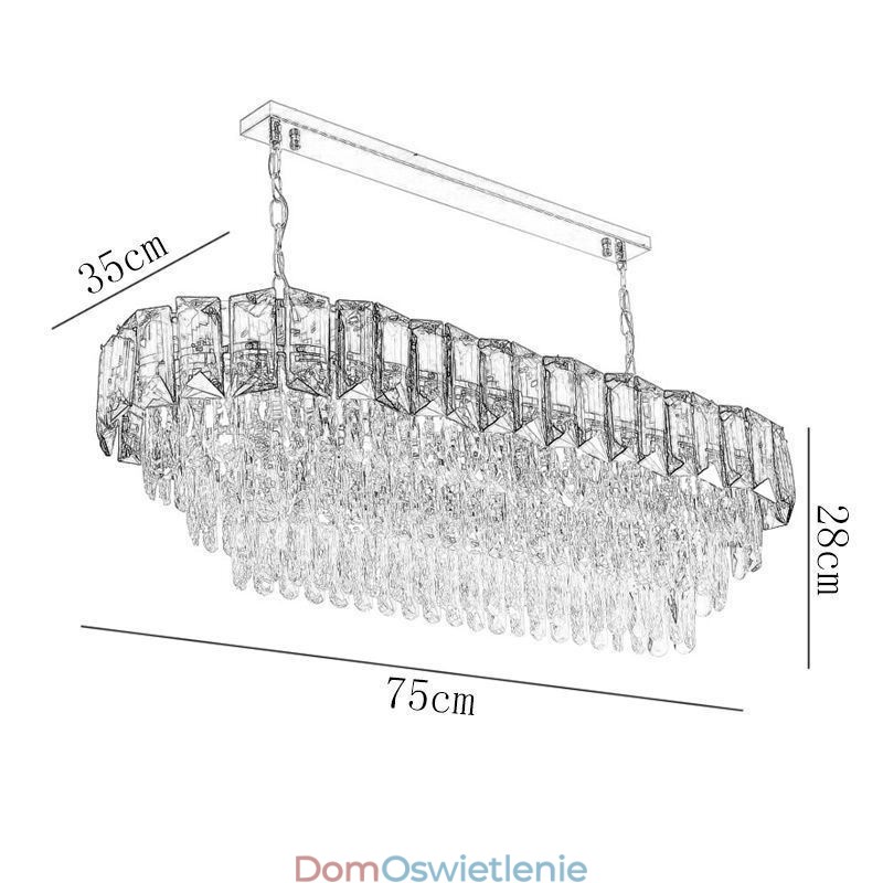 K9 Kryształowa lampa wisząca Luksusowa owalna lampa wisząca