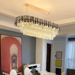 K9 Kryształowa lampa wisząca Luksusowa owalna lampa wisząca