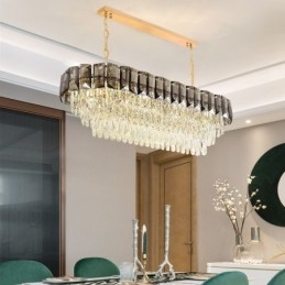K9 Kryształowa lampa wisząca Luksusowa owalna lampa wisząca