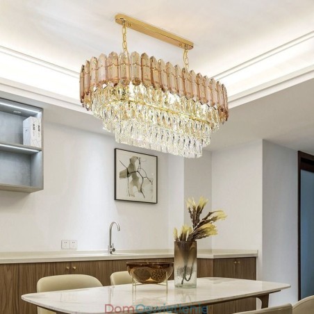 Nowoczesna kryształowa lampa wisząca Luksusowa owalna lampa sufitowa Nowoczesna kryształowa lampa wisząca Luksusowa owalna lampa sufitowa