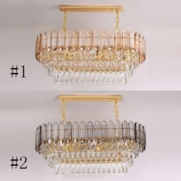 Nowoczesna kryształowa lampa wisząca Luksusowa owalna lampa sufitowa