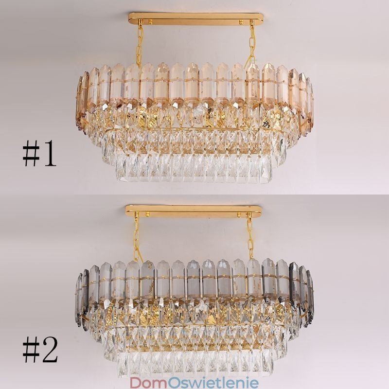 Nowoczesna kryształowa lampa wisząca Luksusowa owalna lampa sufitowa
