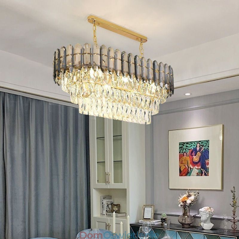 Nowoczesna kryształowa lampa wisząca Luksusowa owalna lampa sufitowa