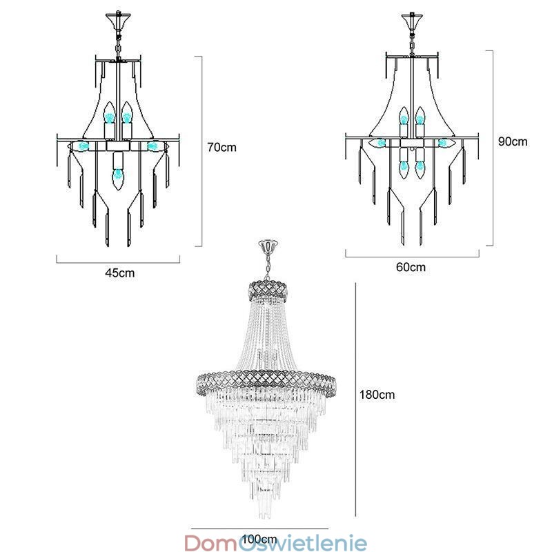 Luksusowa lampa wisząca kryształowa lampa sufitowa