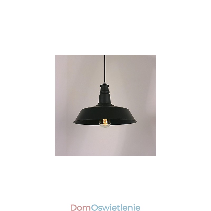 Czarna nowoczesna lampa wisząca w okrągłym kloszu
