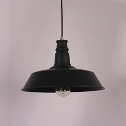 Czarna nowoczesna lampa wisząca w okrągłym kloszu