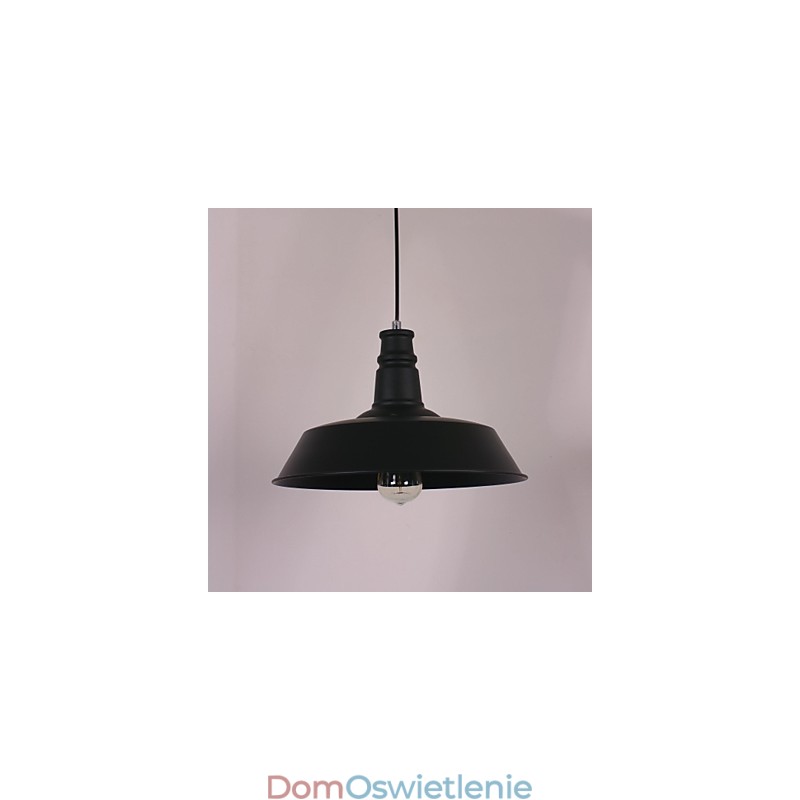 Czarna nowoczesna lampa wisząca w okrągłym kloszu