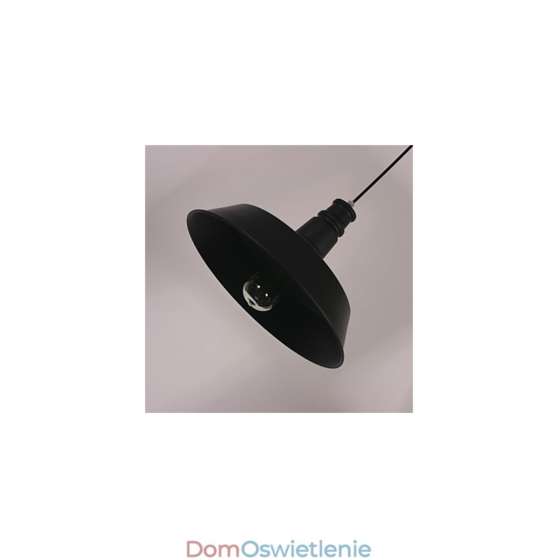 Czarna nowoczesna lampa wisząca w okrągłym kloszu