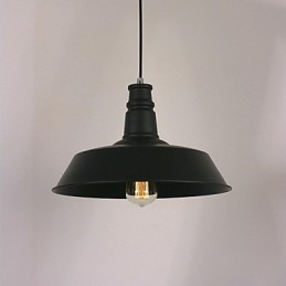 Czarna nowoczesna lampa wisząca w okrągłym kloszu