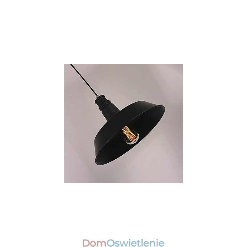 Czarna nowoczesna lampa wisząca w okrągłym kloszu