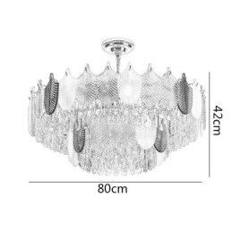 Luksusowa lampa wisząca w kształcie liścia, kryształowa lampa sufitowa