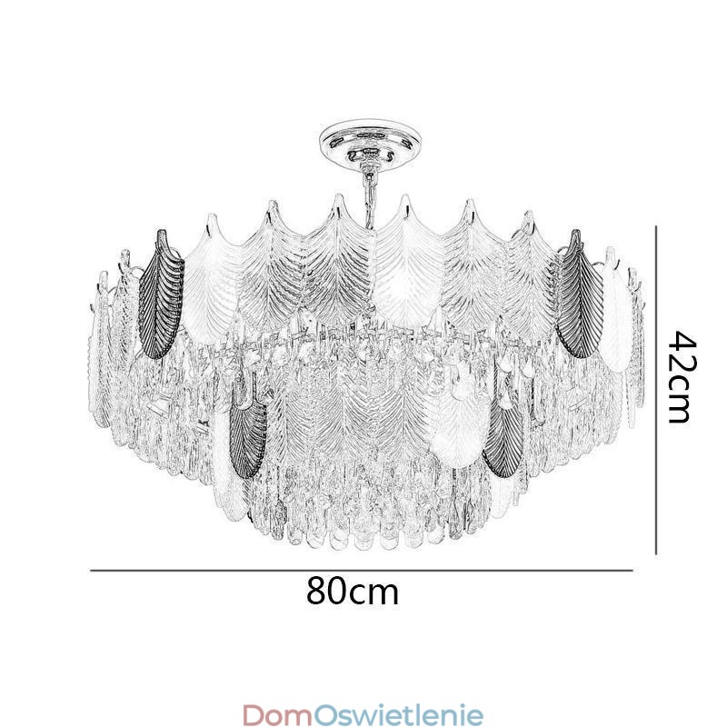Luksusowa lampa wisząca w kształcie liścia, kryształowa lampa sufitowa