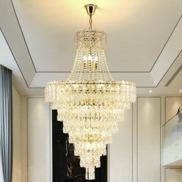 Nowoczesna Elegancka Kryształowa Lampa Wisząca Stożkowa Lampa Sufitowa