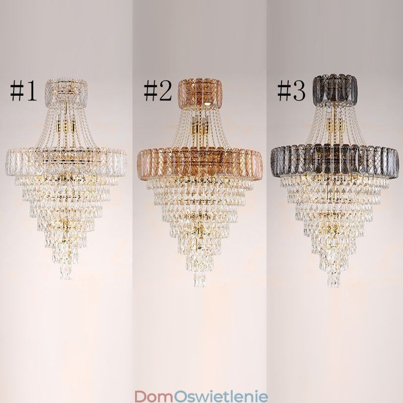 Nowoczesna Elegancka Kryształowa Lampa Wisząca Stożkowa Lampa Sufitowa