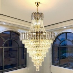 Nowoczesna Elegancka Kryształowa Lampa Wisząca Stożkowa Lampa Sufitowa