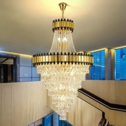 Luksusowa złota lampa wisząca kryształowa lampa sufitowa
