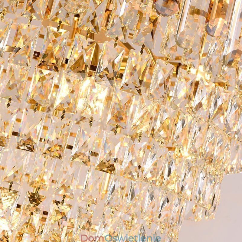 Luksusowa złota lampa wisząca kryształowa lampa sufitowa