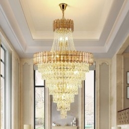 Stożkowa lampa wisząca kryształowa Elegancka lampa wisząca