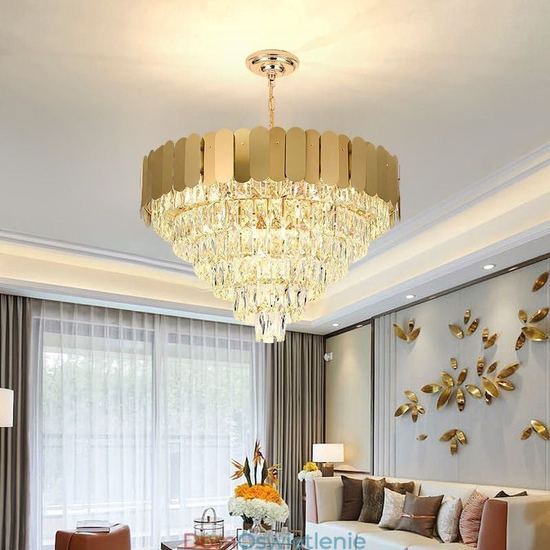Nowoczesna Elegancka Kryształowa Lampa Wisząca Stożkowa Lampa Sufitowa
