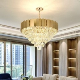 Nowoczesna Elegancka Kryształowa Lampa Wisząca Stożkowa Lampa Sufitowa