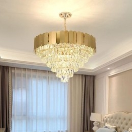 Nowoczesna Elegancka Kryształowa Lampa Wisząca Stożkowa Lampa Sufitowa