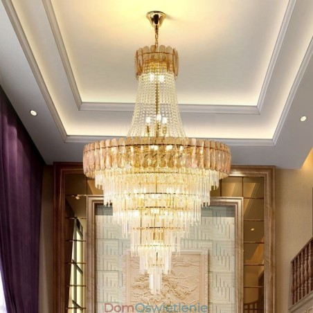 Europejska Elegancka Kryształowa Lampa Wisząca Stożkowa Lampa Sufitowa Europejska Elegancka Kryształowa Lampa Wisząca Stożkowa Lampa Sufitowa
