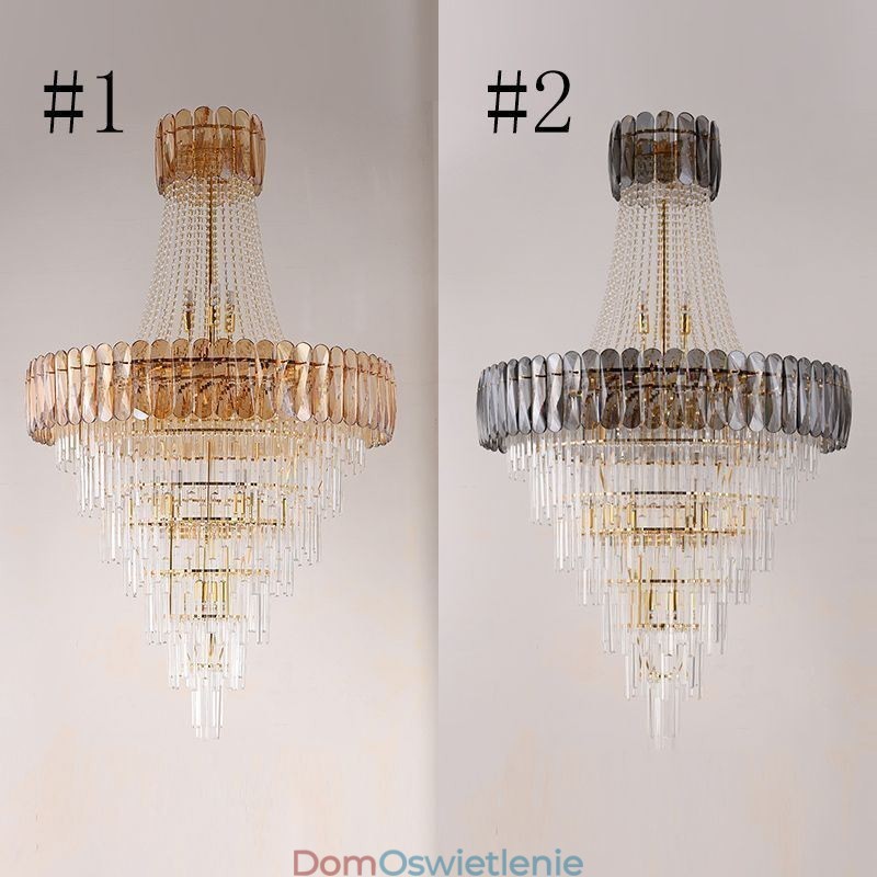 Europejska Elegancka Kryształowa Lampa Wisząca Stożkowa Lampa Sufitowa