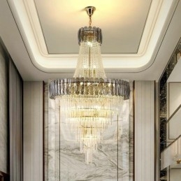 Europejska Elegancka Kryształowa Lampa Wisząca Stożkowa Lampa Sufitowa