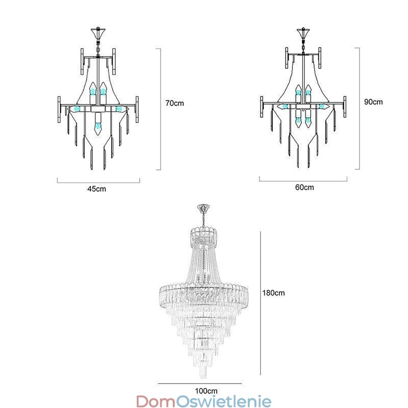 Europejska Elegancka Kryształowa Lampa Wisząca Stożkowa Lampa Sufitowa