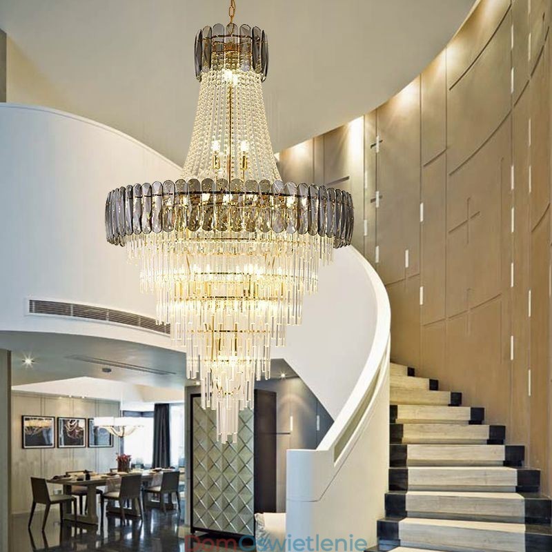 Europejska Elegancka Kryształowa Lampa Wisząca Stożkowa Lampa Sufitowa