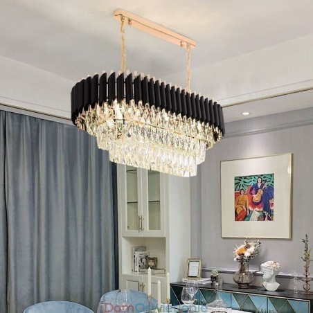 Kryształowa lampa wisząca owalna lampa sufitowa Kryształowa lampa wisząca owalna lampa sufitowa