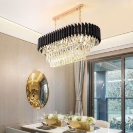 Kryształowa lampa wisząca owalna lampa sufitowa