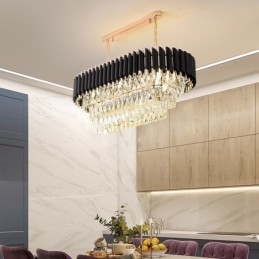 Kryształowa lampa wisząca owalna lampa sufitowa