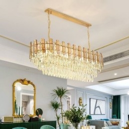 Nowoczesna kryształowa lampa wisząca owalna lampa sufitowa