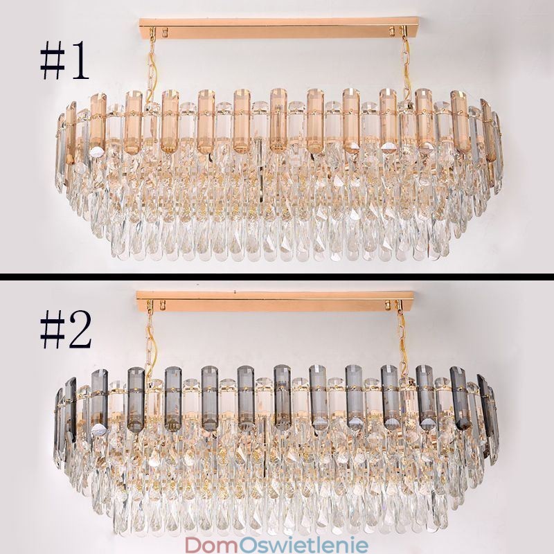 Nowoczesna kryształowa lampa wisząca owalna lampa sufitowa
