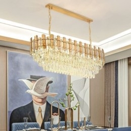 Nowoczesna kryształowa lampa wisząca owalna lampa sufitowa