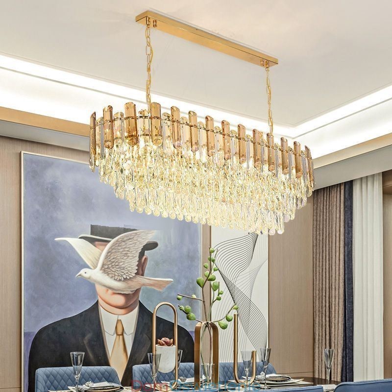 Nowoczesna kryształowa lampa wisząca owalna lampa sufitowa