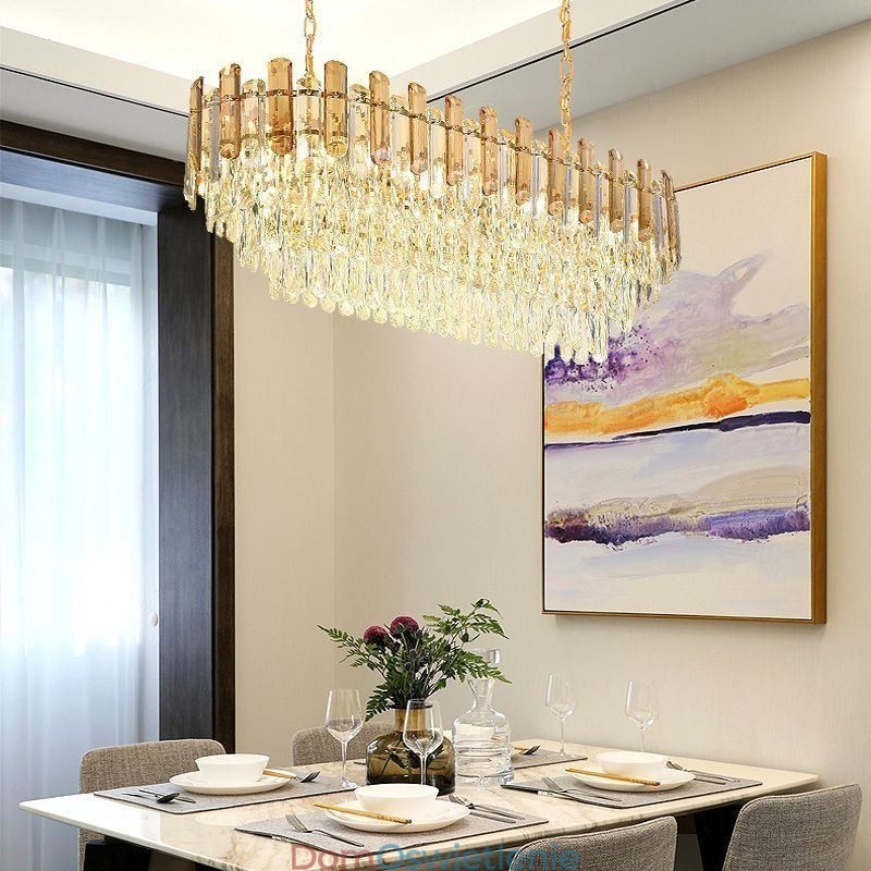 Nowoczesna kryształowa lampa wisząca owalna lampa sufitowa