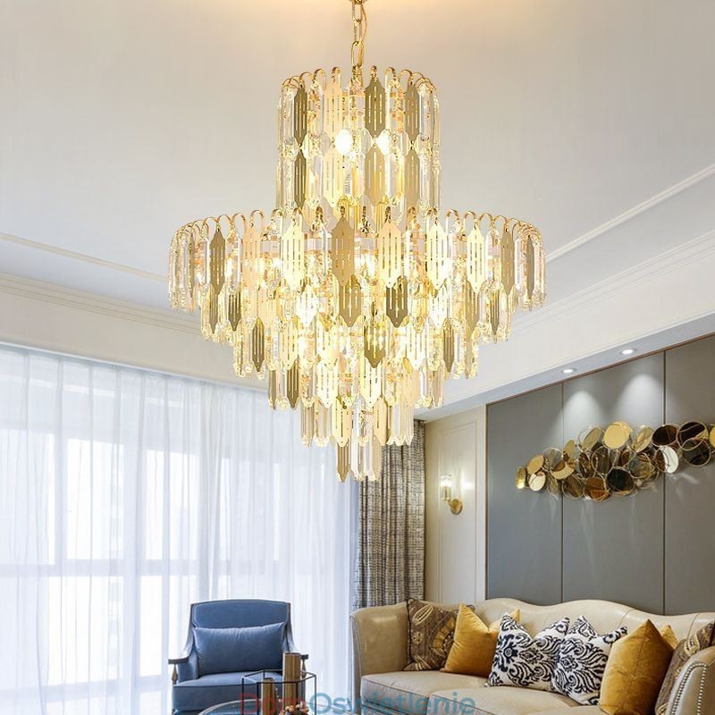 Nowoczesna kryształowa lampa wisząca, współczesna lampa sufitowa
