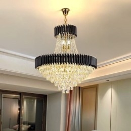 Nowoczesne kryształowe wiszące oświetlenie okrągłe lampy sufitowe wiszące lampy