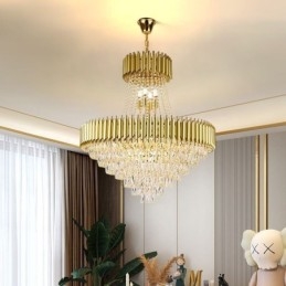 Nowoczesne kryształowe wiszące oświetlenie okrągłe lampy sufitowe wiszące lampy
