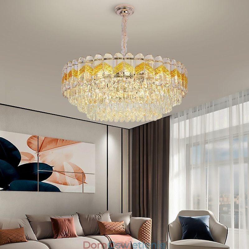 Luksusowa lampa wisząca kryształowa lampa sufitowa 9 12 16 świateł