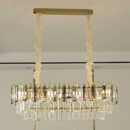 Prostokątna lampa wisząca Kryształowa lampa sufitowa