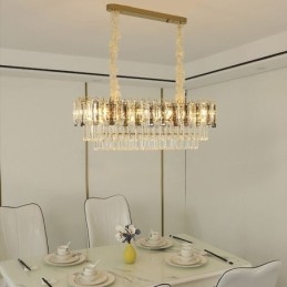 Prostokątna lampa wisząca Kryształowa lampa sufitowa