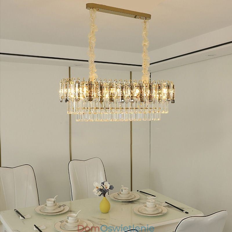 Prostokątna lampa wisząca Kryształowa lampa sufitowa