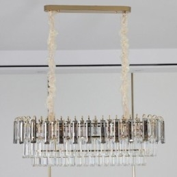 Prostokątna lampa wisząca Kryształowa lampa sufitowa
